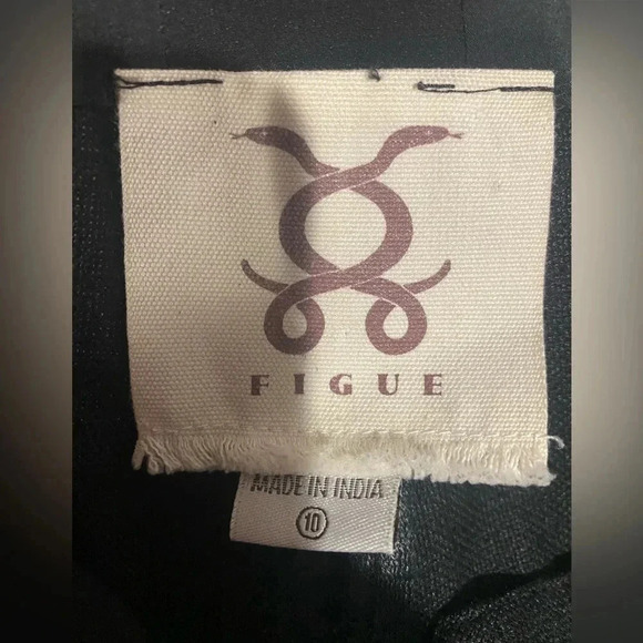 FIGUE silk wide leg pant tassel Pom Pom black size 10 - Picture 8 of 9